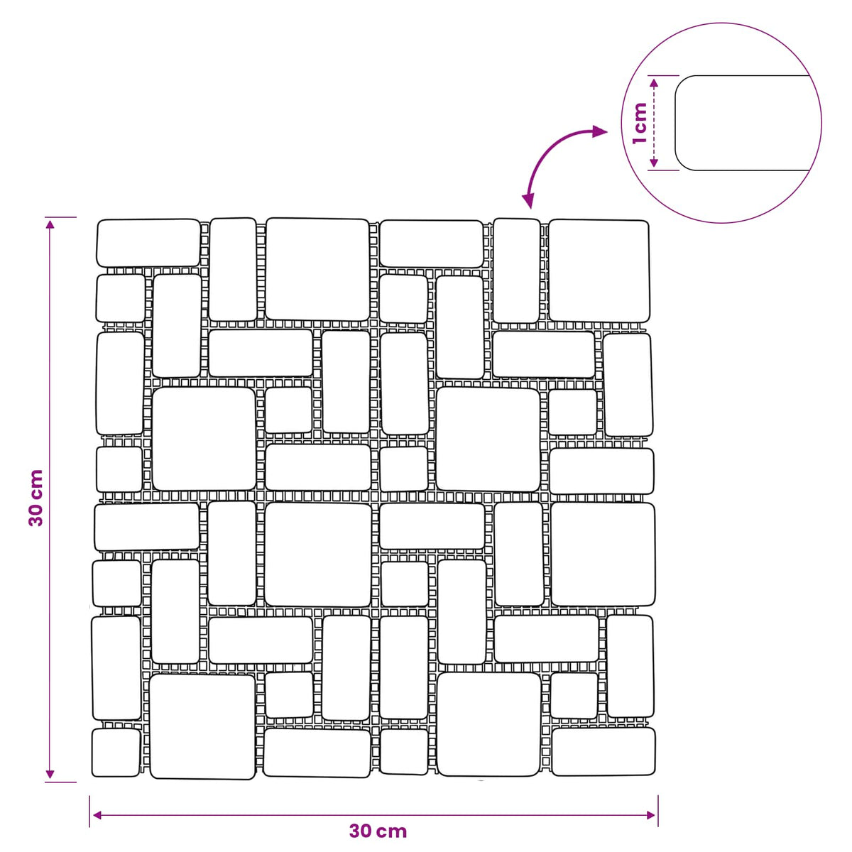 vidaXL Mozaïek Tegels Crèmekleurig 30 x 30 cm Marmer