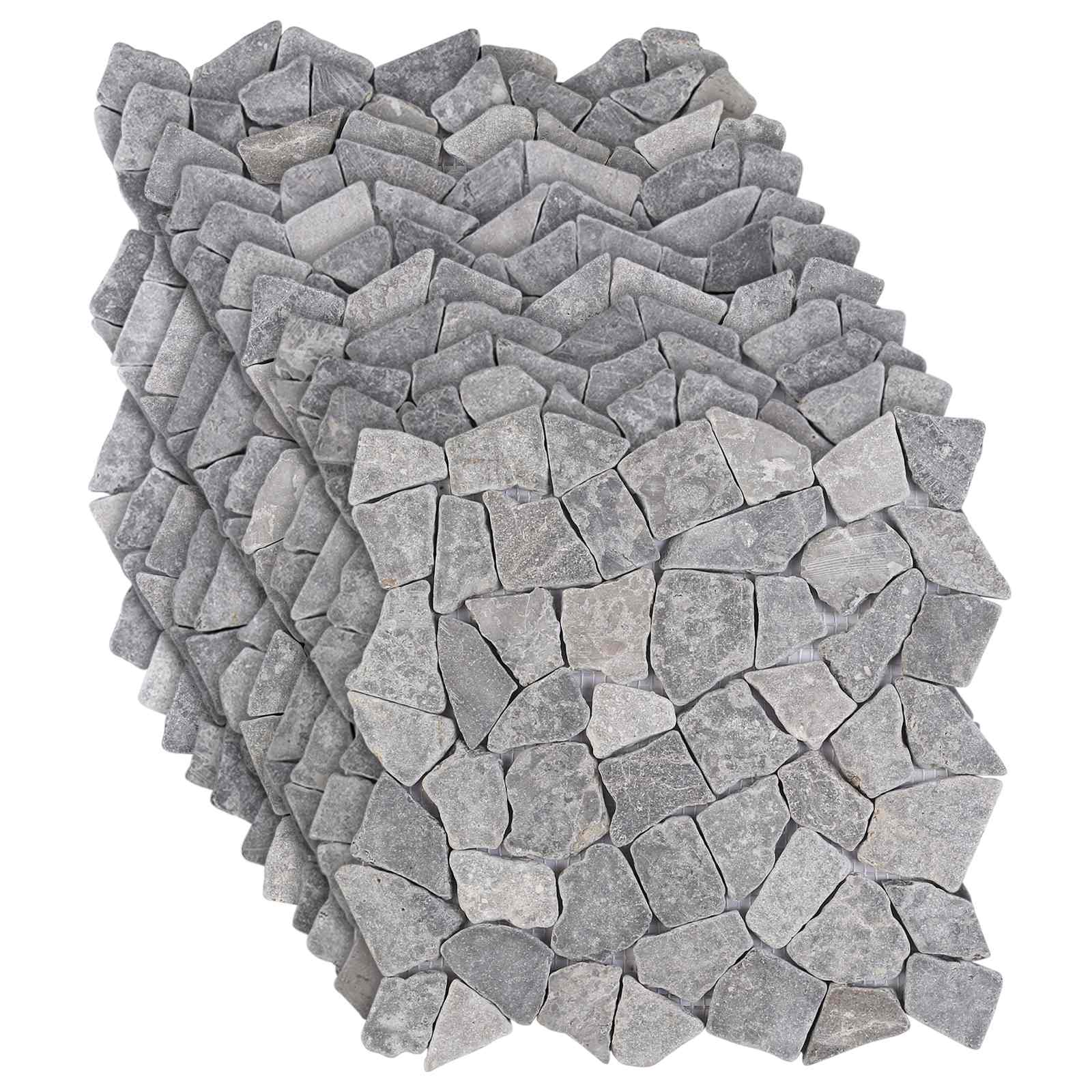 vidaXL Mozaïek Tegels Lichtgrijs 30 x 30 cm Marmer