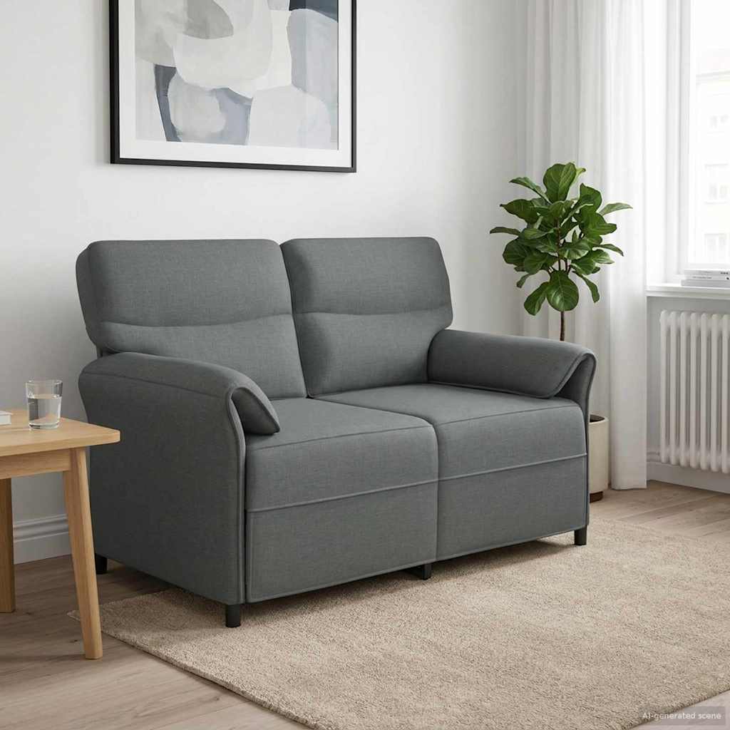 vidaXL Bank 100% polyester metalen frame MDF, Multiplex