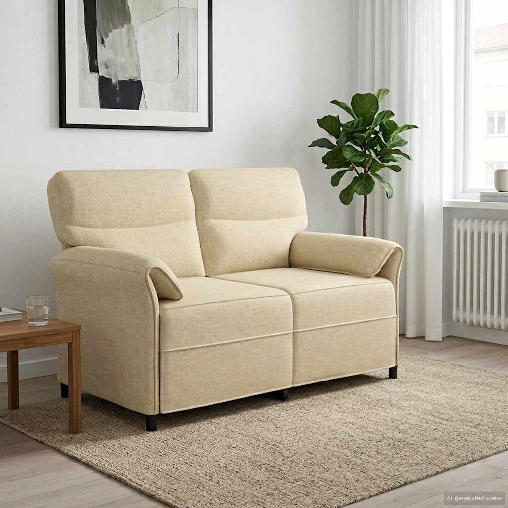 vidaXL Bank 100% polyester metalen frame MDF, Multiplex