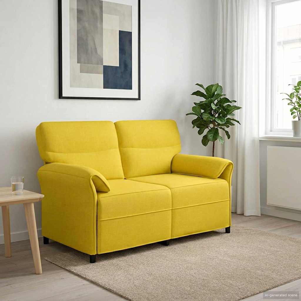 vidaXL Bank 100% polyester metalen frame MDF, Multiplex