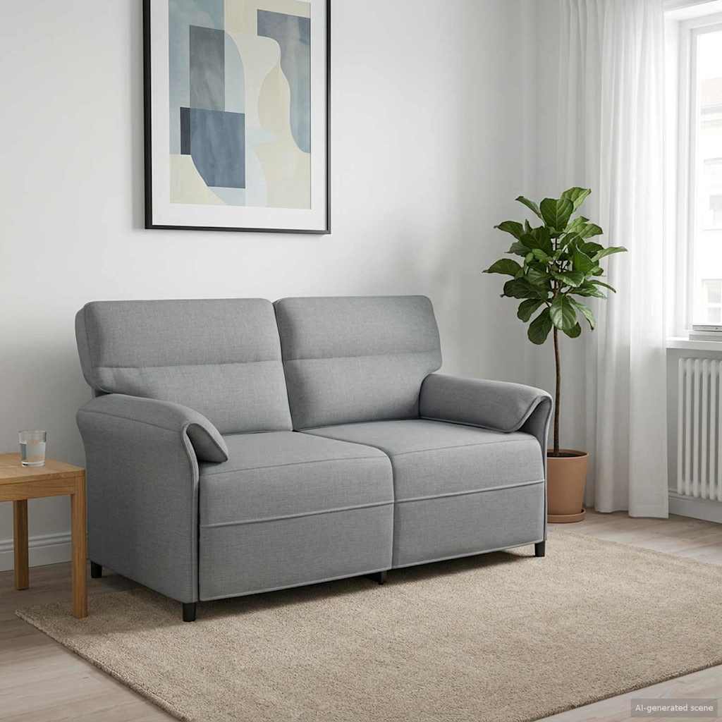vidaXL Bank 100% polyester metalen frame MDF, Multiplex