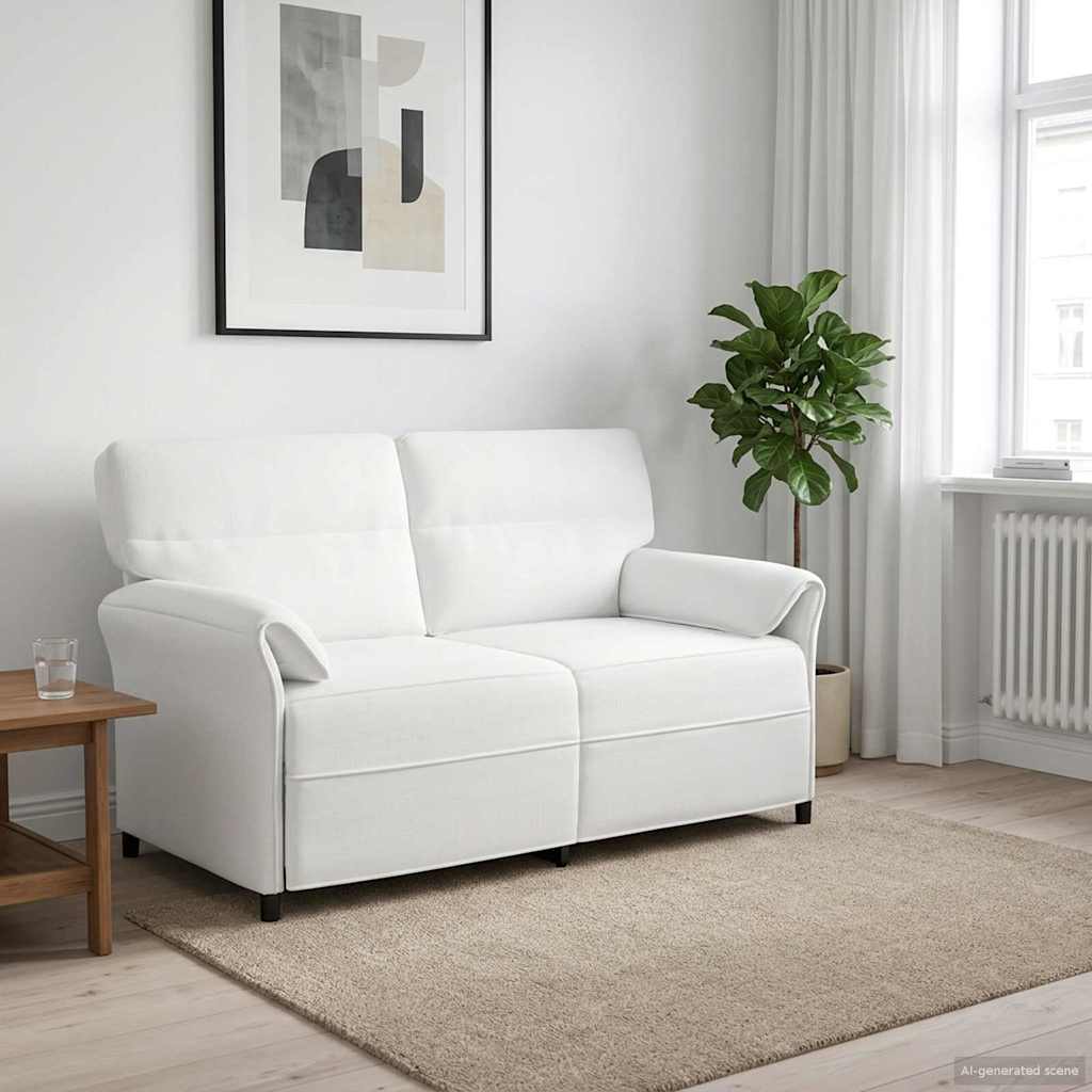 vidaXL Bank 100% polyester metalen frame MDF, Multiplex