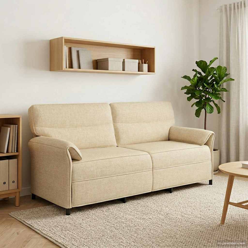 vidaXL Bank 100% polyester metalen frame MDF, Multiplex