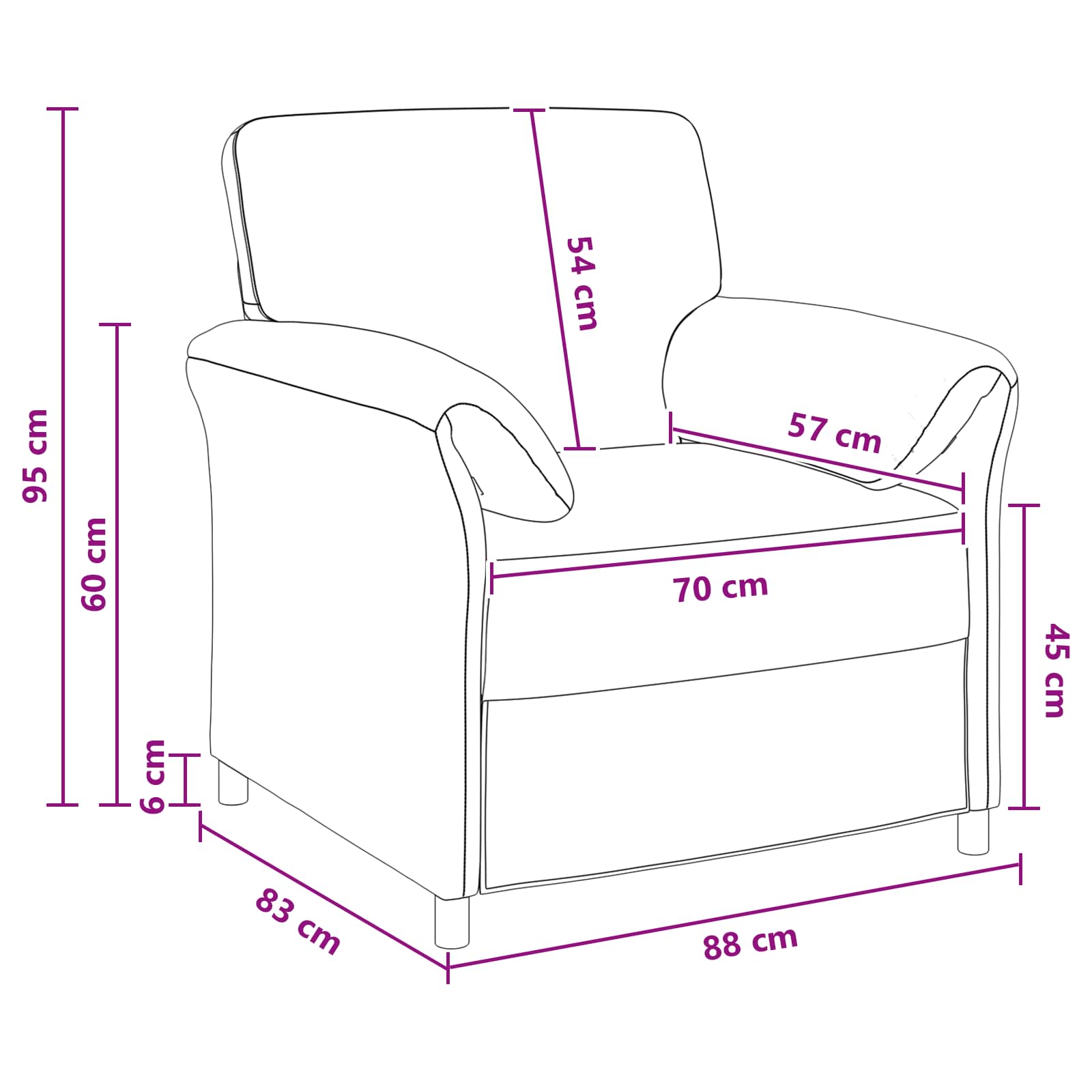 vidaXL 1-Zits Bank Lichtgrijs 88 x 83 x 95 cm Fluweel