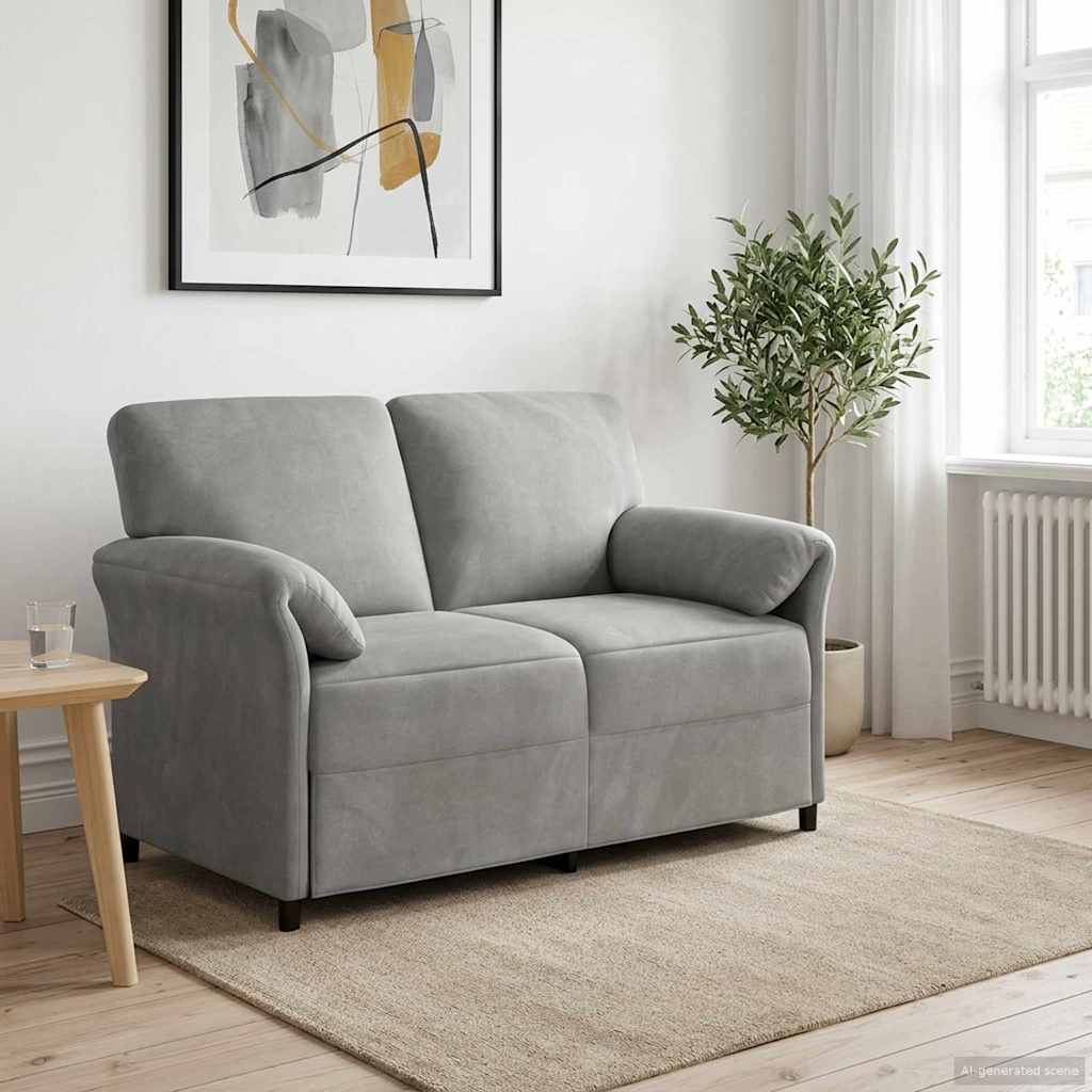 vidaXL 1-Zits Bank Lichtgrijs 88 x 83 x 95 cm Fluweel