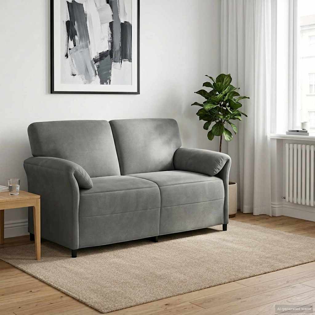 vidaXL 1-Zits Bank Lichtgrijs 88 x 83 x 95 cm Fluweel