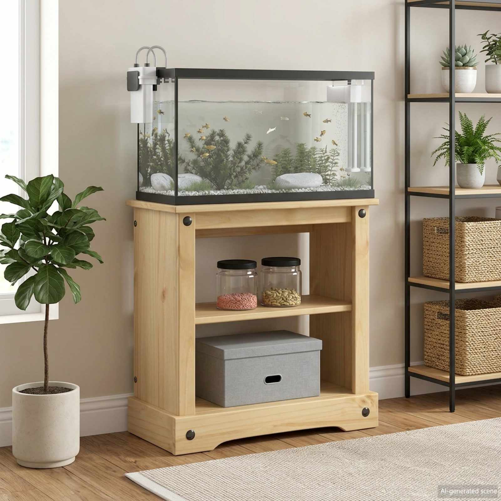 vidaXL Aquarium Stand CORONA Bruin 60,5 x 30 x 60 cm 150 kg