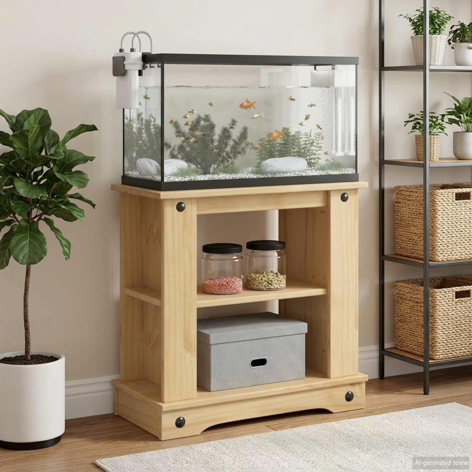 vidaXL Aquarium Stand CORONA Bruin 60 x 30 x 60 cm 150 kg