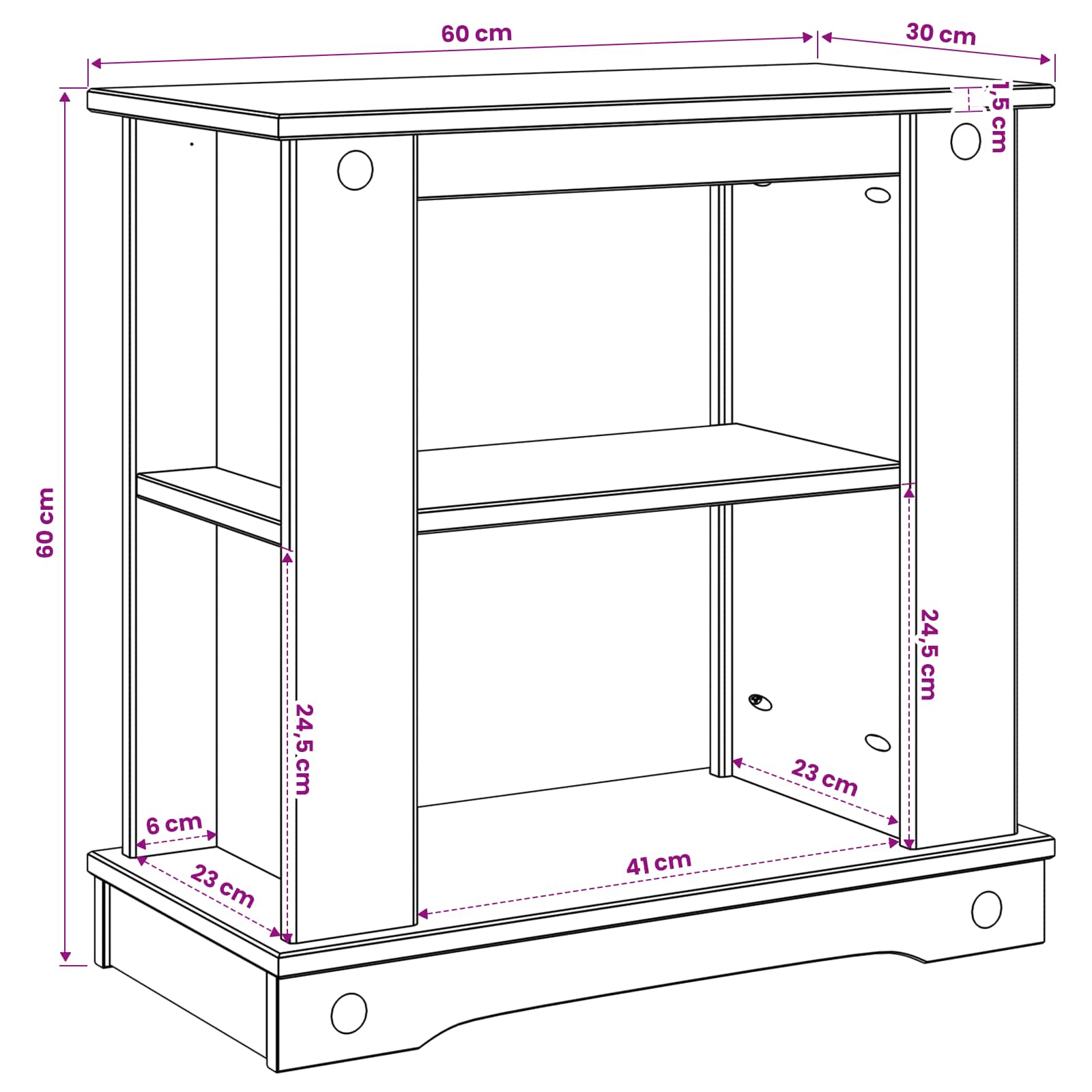 vidaXL Aquarium Stand CORONA Bruin 60 x 30 x 60 cm 150 kg