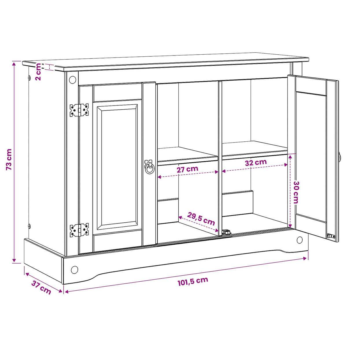 vidaXL Aquarium Stand CORONA Bruin 101,5 x 37 x 73 cm 300 kg