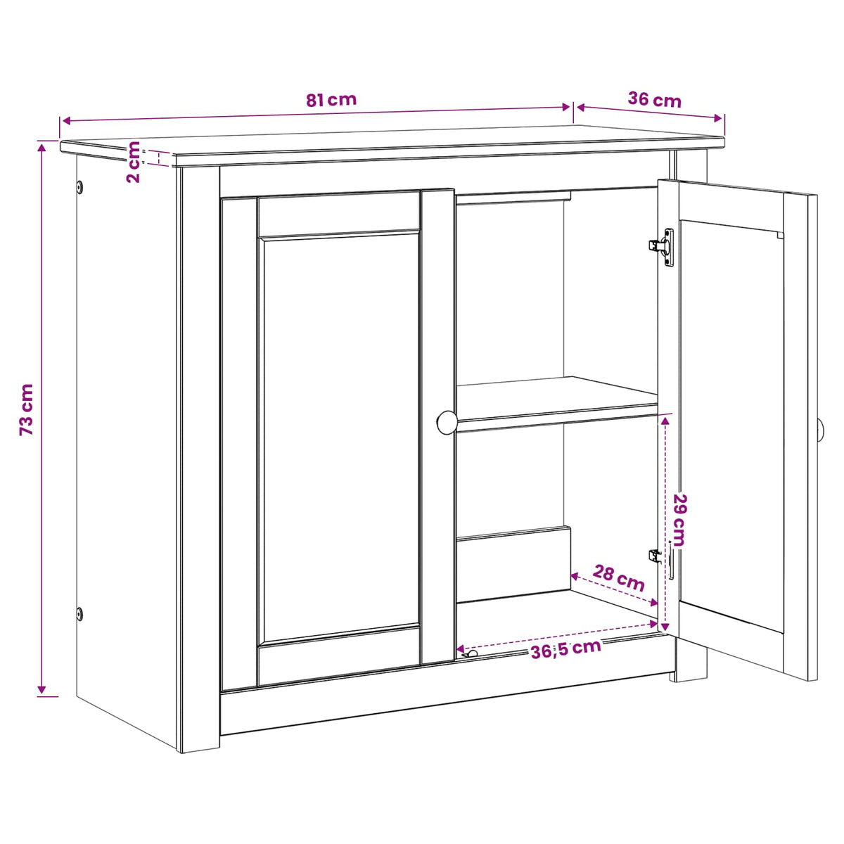 vidaXL Aquarium Stand PANAMA Bruin 81 x 36 x 73 cm 250 kg
