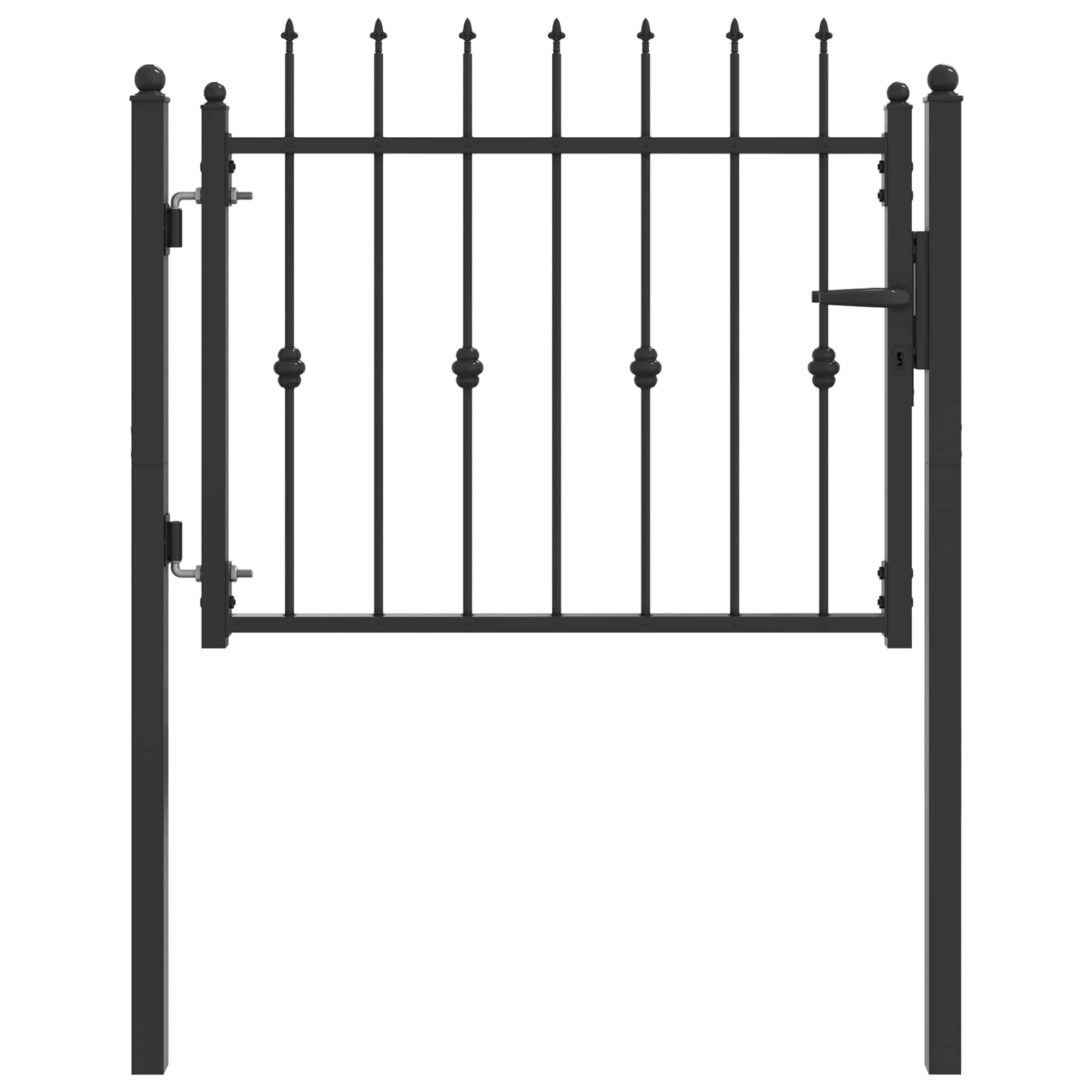 vidaXL Hekpoort met slot Asten Zwart 150 x 88 cm Staal