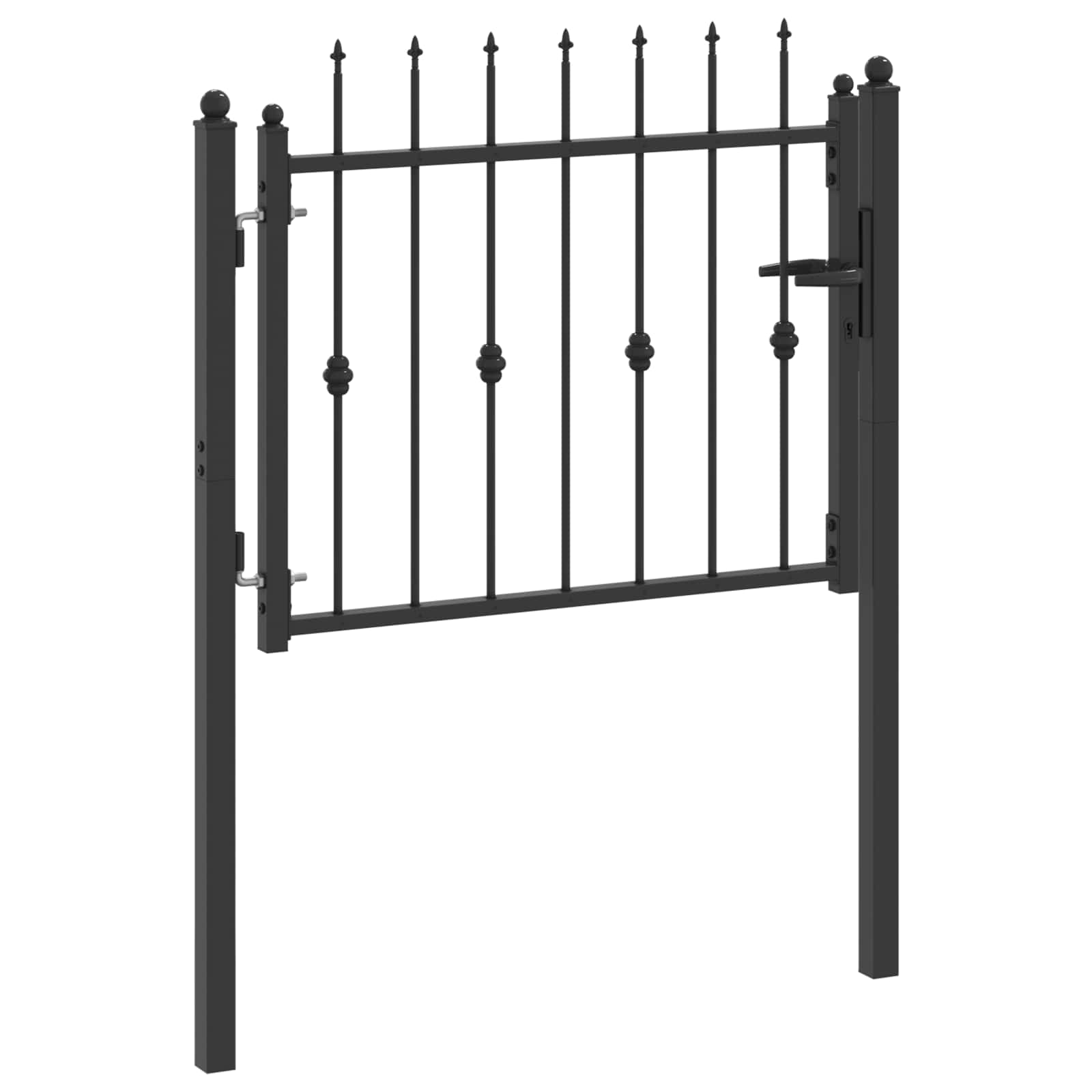 vidaXL Hekpoort met slot Asten Zwart 150 x 88 cm Staal