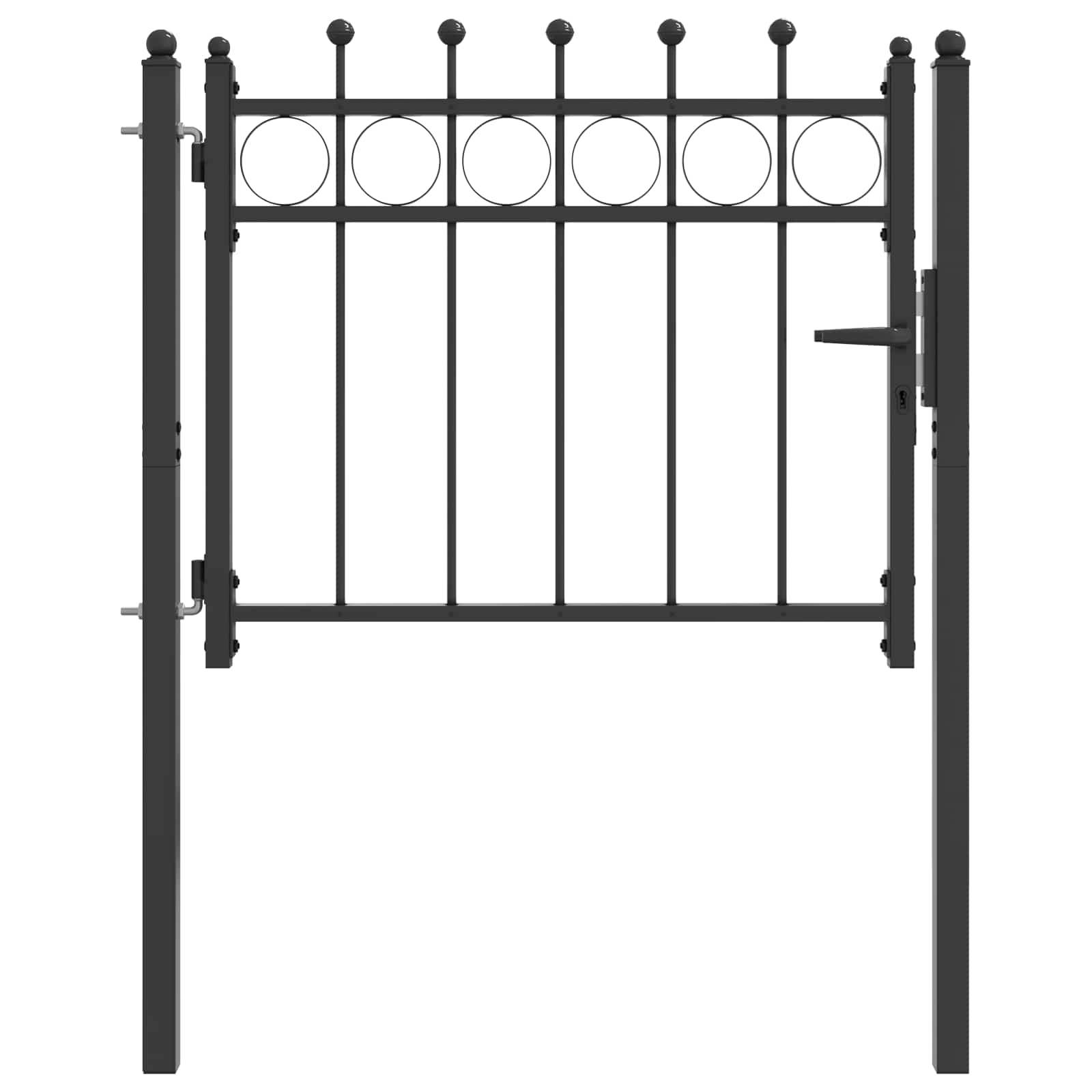 vidaXL Hekpoort HORST 100 x 75 cm Metaal Zwart Vergrendelbaar