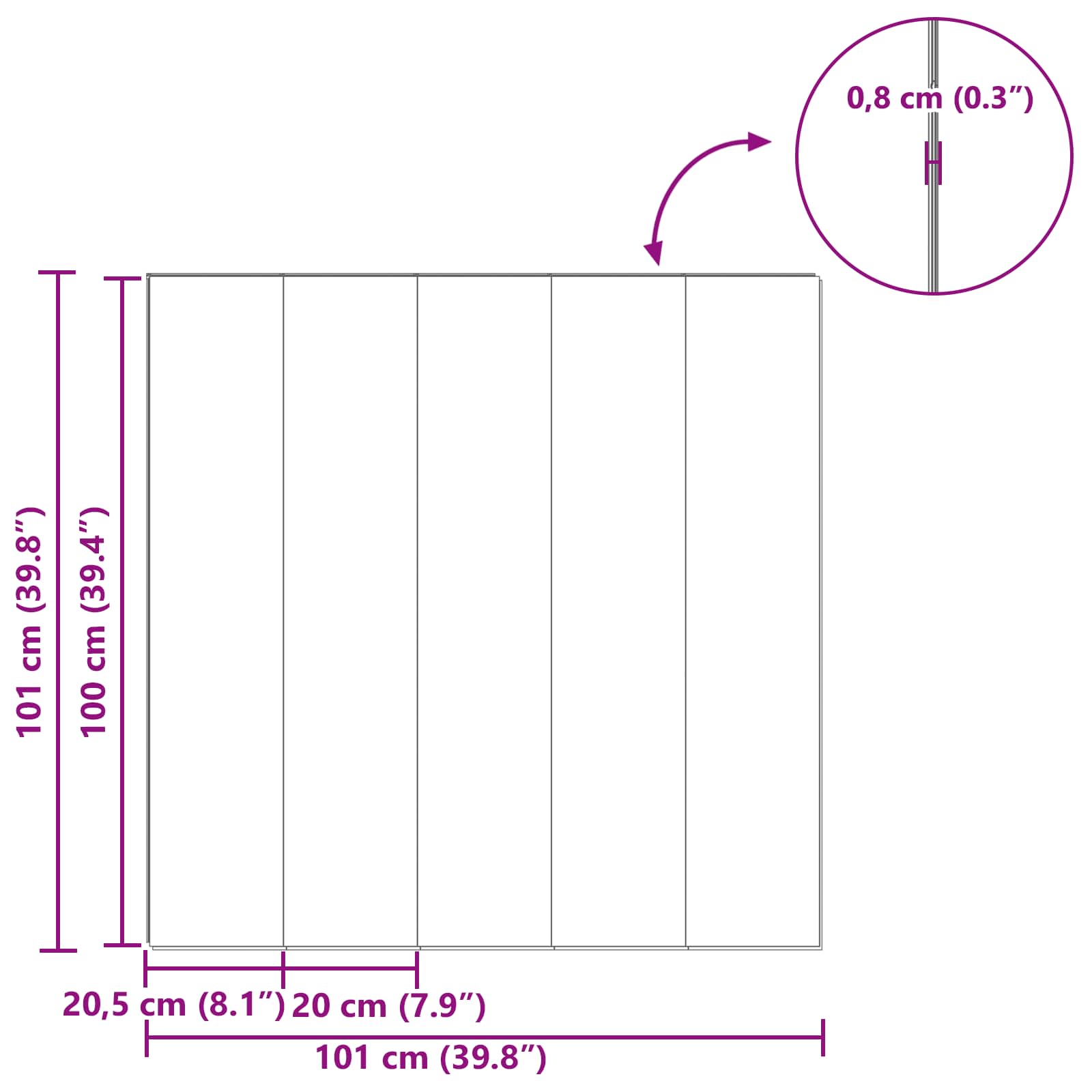 vidaXL Laminaatvloer 5 pcs Donker Walnoten 101 x 20 x 0,8 cm