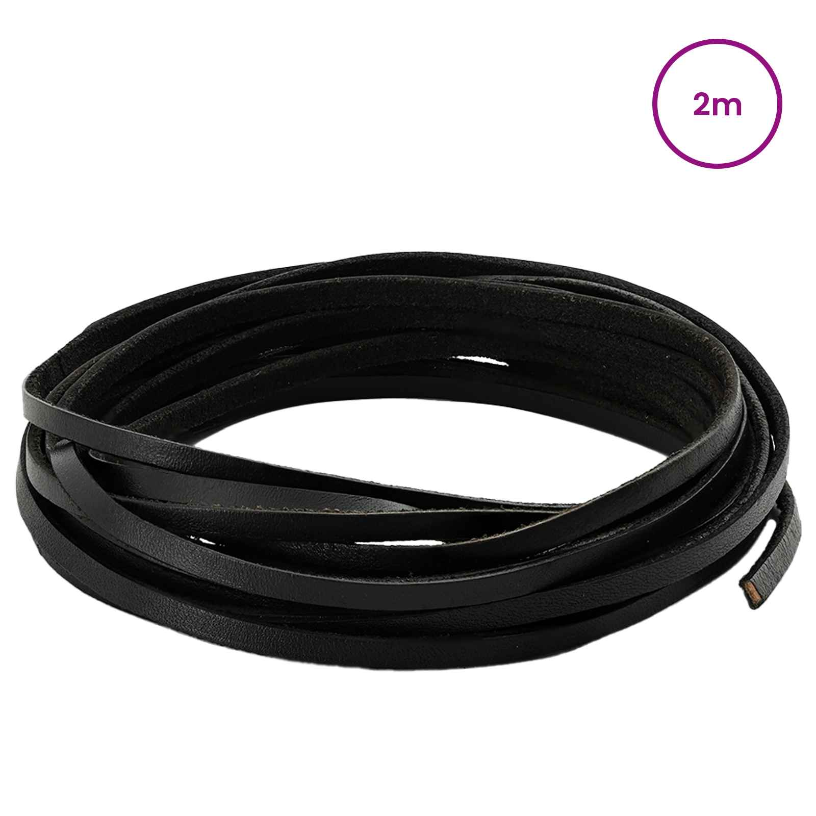 vidaXL Leren Strap Zwart 200 x 0,3 cm Leer