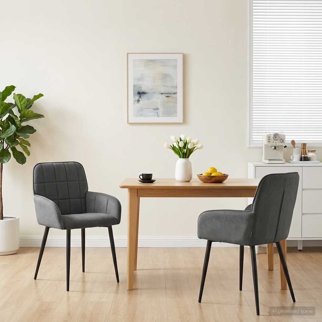 vidaXL Eettafelstoelen 4 pcs fluweel Lichtgrijs 57 x 50 x 85 cm