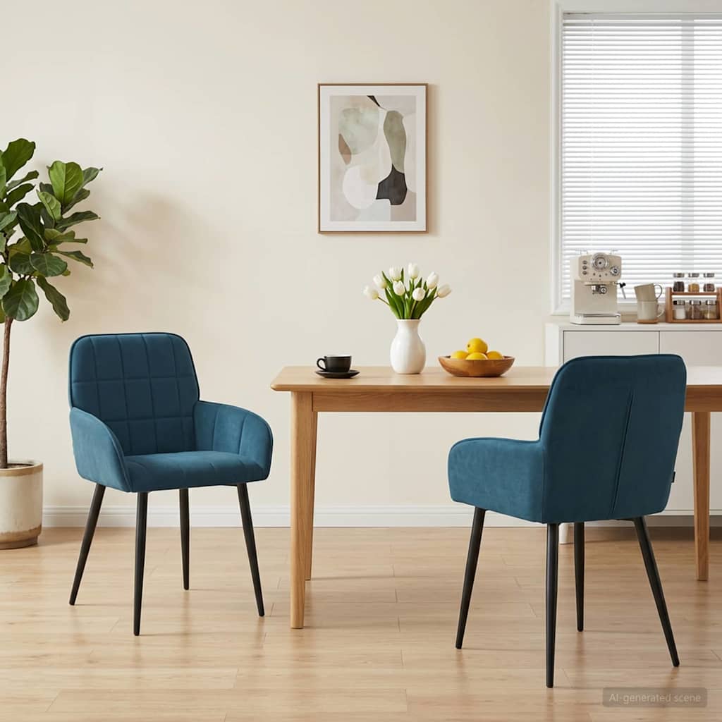 vidaXL Eettafelstoelen 4 pcs fluweel Lichtgrijs 57 x 50 x 85 cm