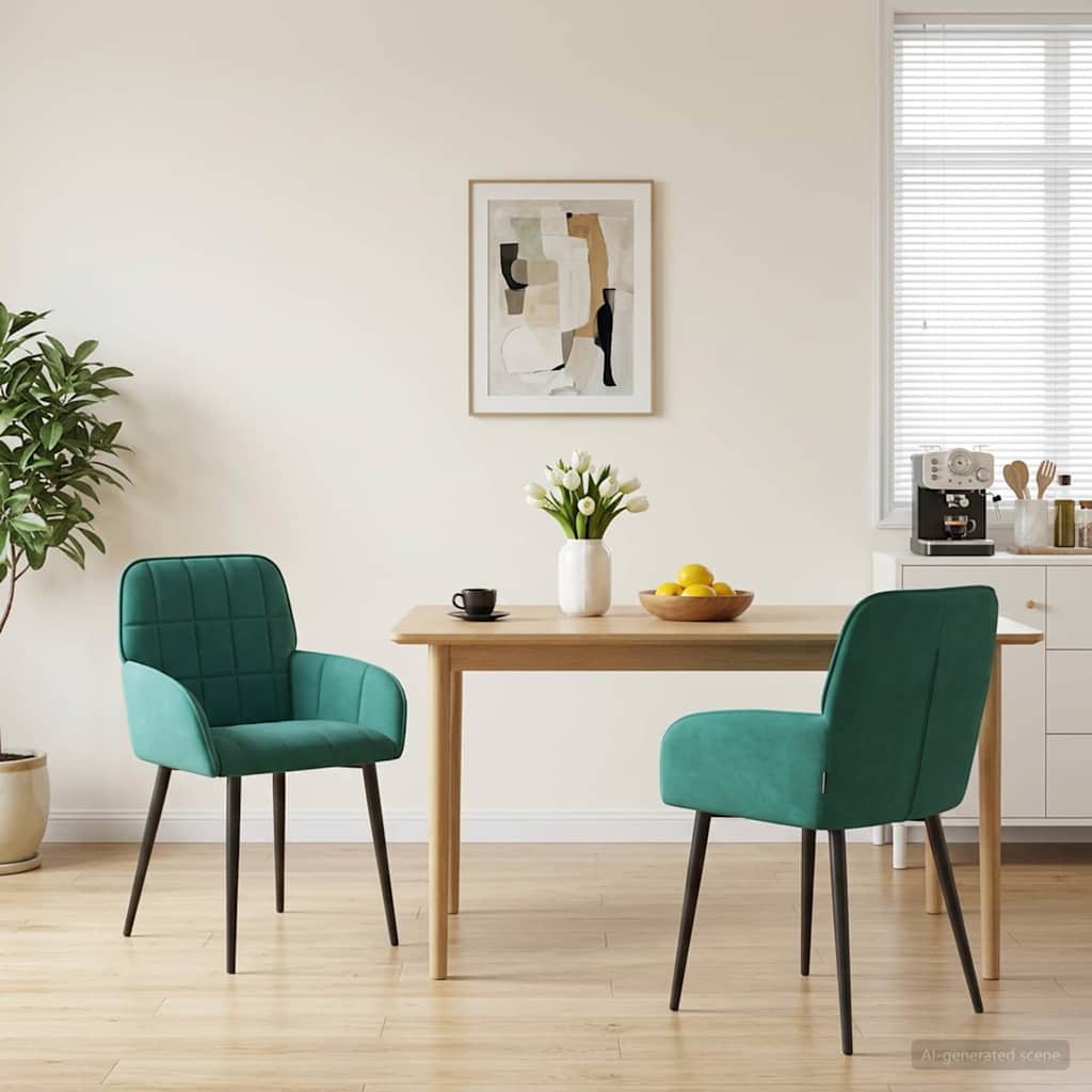 vidaXL Eettafelstoelen 4 pcs fluweel Lichtgrijs 57 x 50 x 85 cm