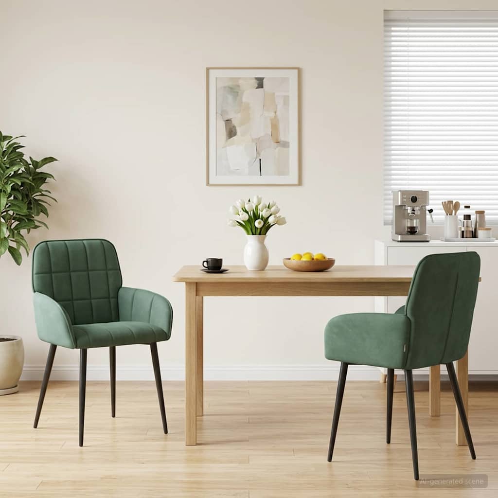 vidaXL Eettafelstoelen 4 pcs fluweel Lichtgrijs 57 x 50 x 85 cm