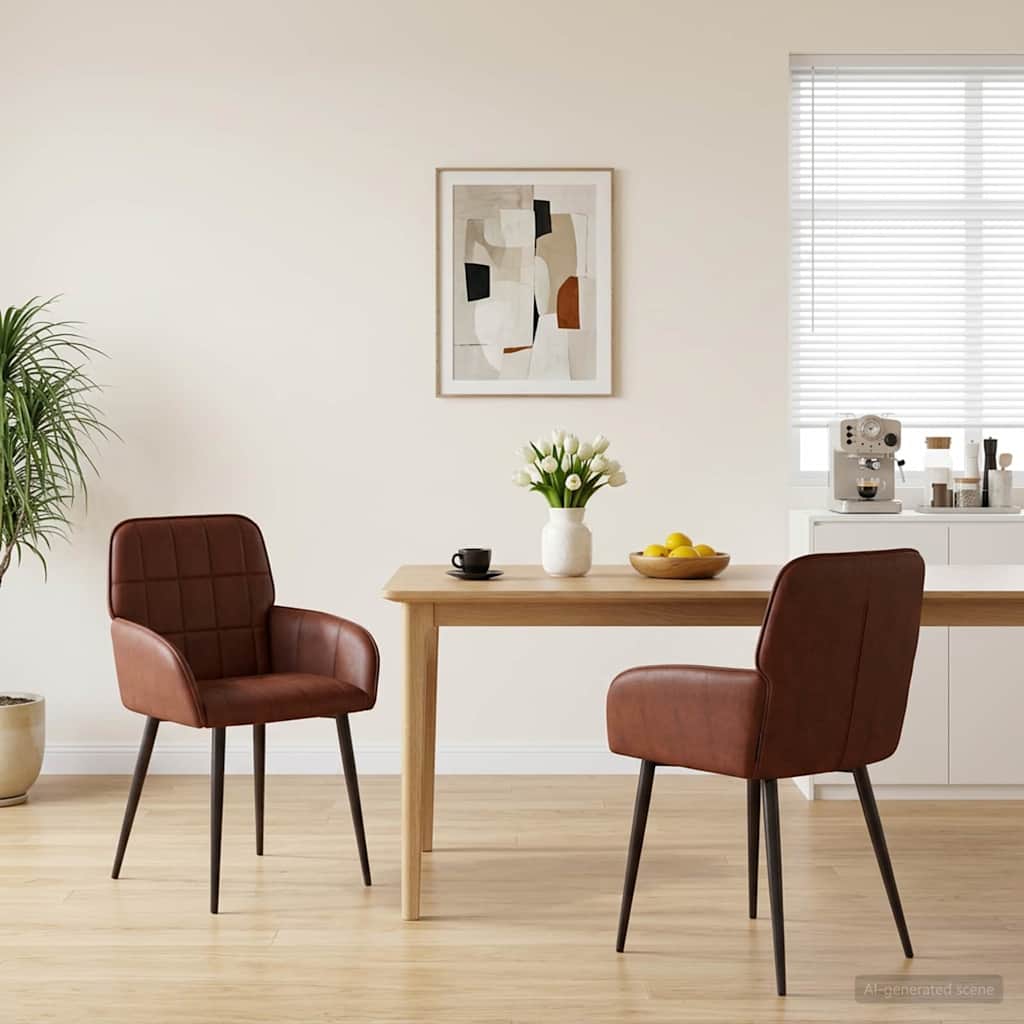 vidaXL Eettafelstoelen 4 pcs Kunstleer Zwart 57 x 50 x 85 cm