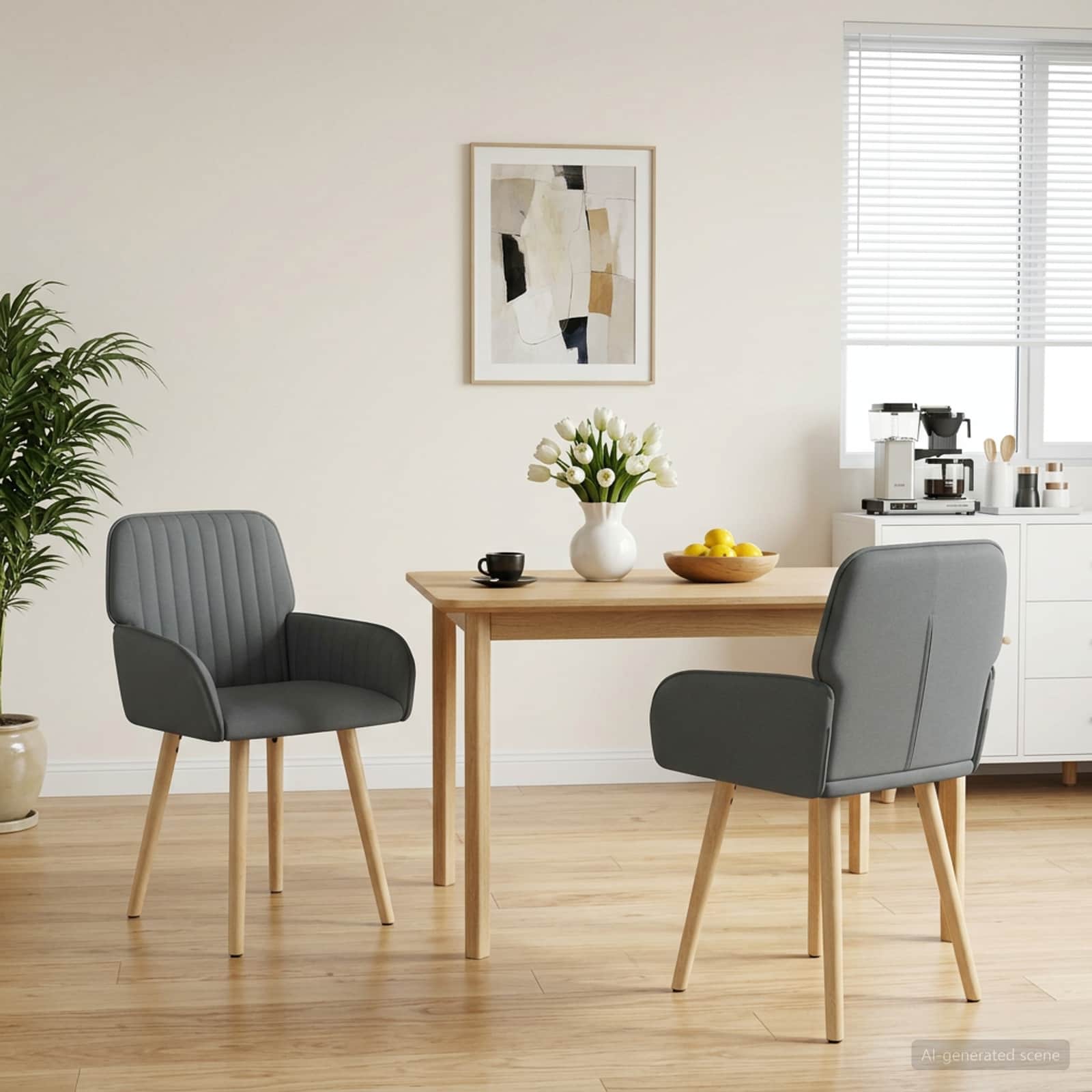 vidaXL Eettafelstoelen 4 pcs Stof Lichtgrijs 56,5 x 50 x 87,5 cm