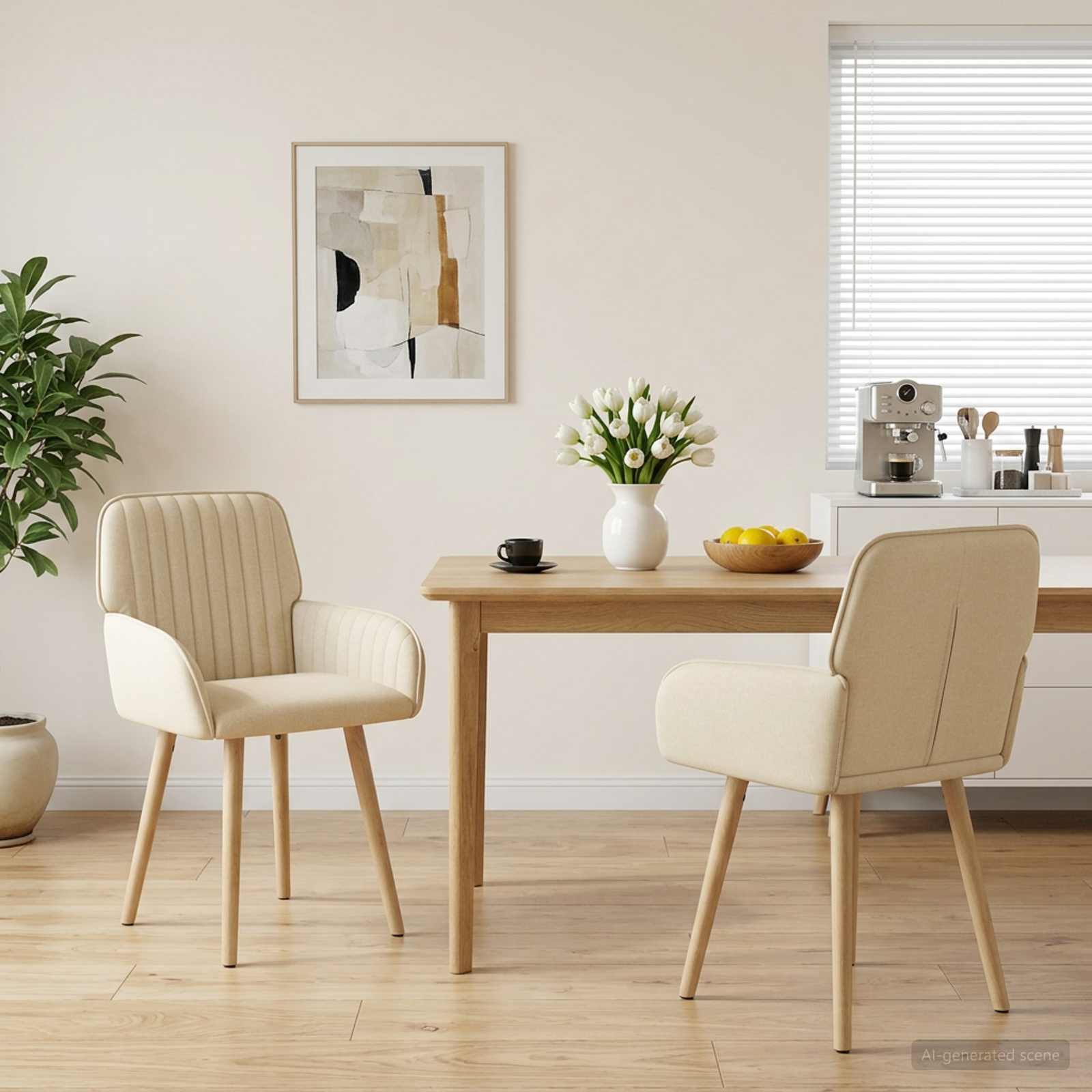 vidaXL Eettafelstoelen 4 pcs Stof Lichtgrijs 56,5 x 50 x 87,5 cm