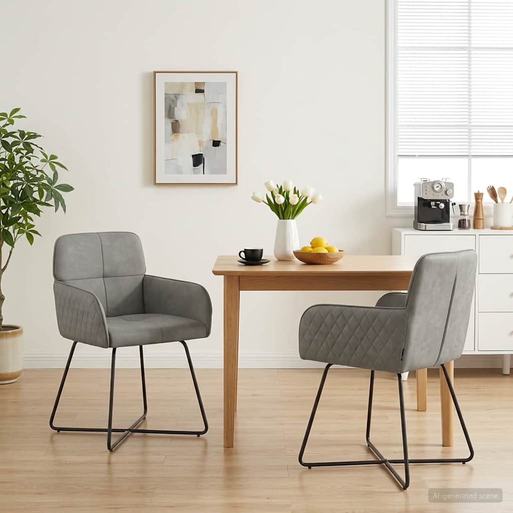vidaXL Eettafelstoelen 4 pcs fluweel Lichtgrijs 59 x 56,5 x 86 cm