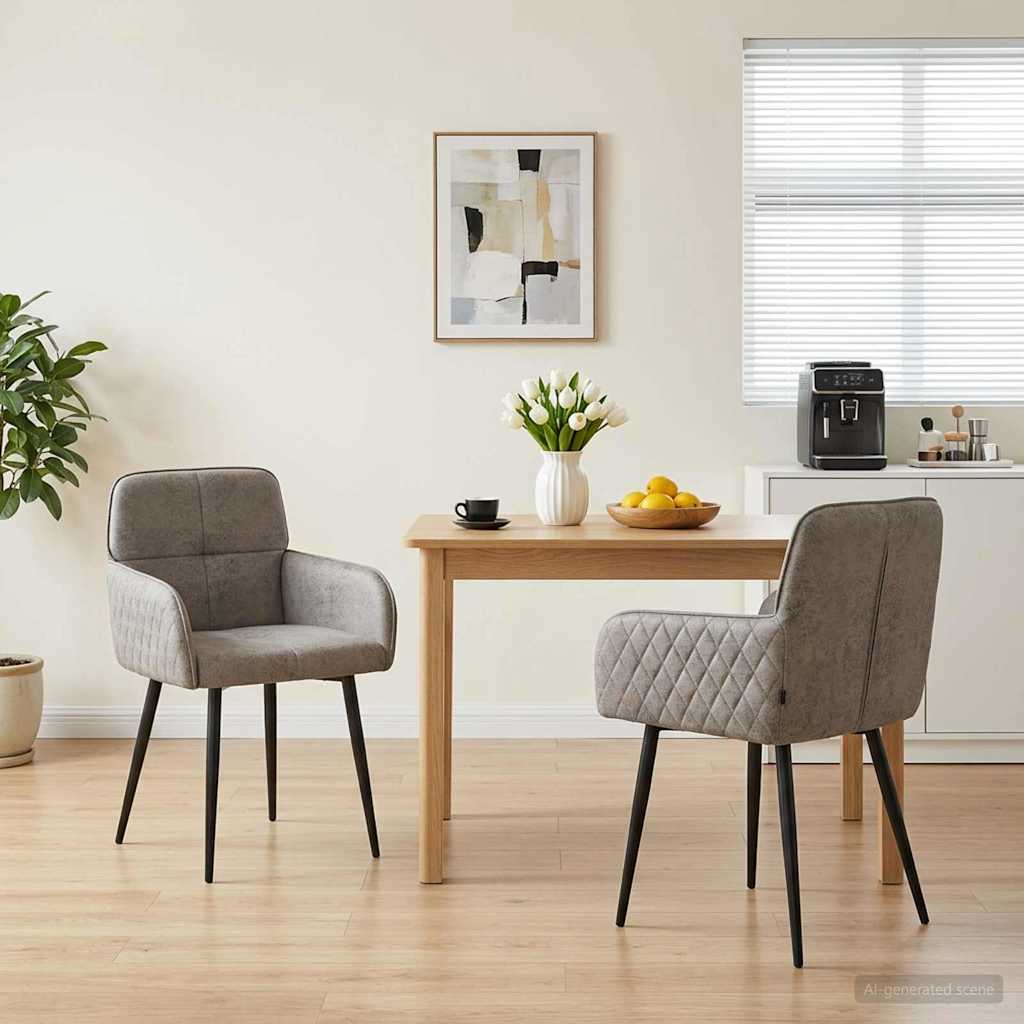 vidaXL Eettafelstoelen 4 pcs Nep Suede Leer Bruin 59 x 56,5 x 85 cm