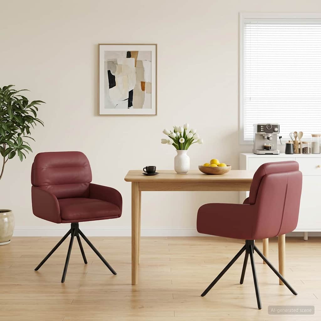 vidaXL Draai Eetstoelen 4 pcs Kunstleer Zwart 59 x 59,5 x 90 cm