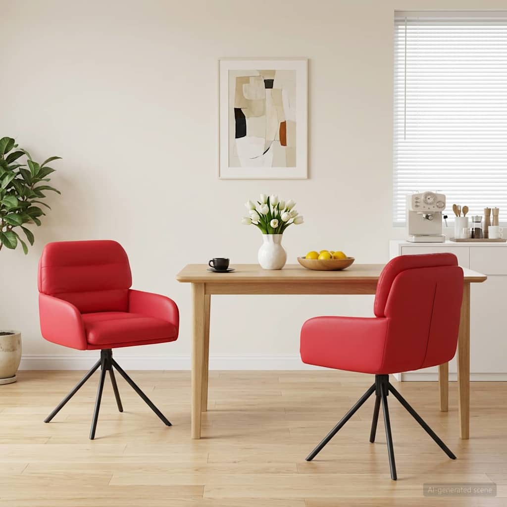 vidaXL Draai Eetstoelen 4 pcs Kunstleer Zwart 59 x 59,5 x 90 cm