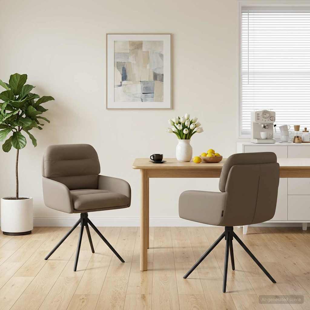 vidaXL Draai Eetstoelen 4 pcs Kunstleer Zwart 59 x 59,5 x 90 cm