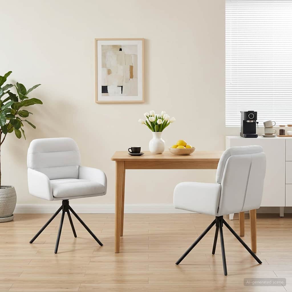 vidaXL Draai Eetstoelen 4 pcs Kunstleer Zwart 59 x 59,5 x 90 cm
