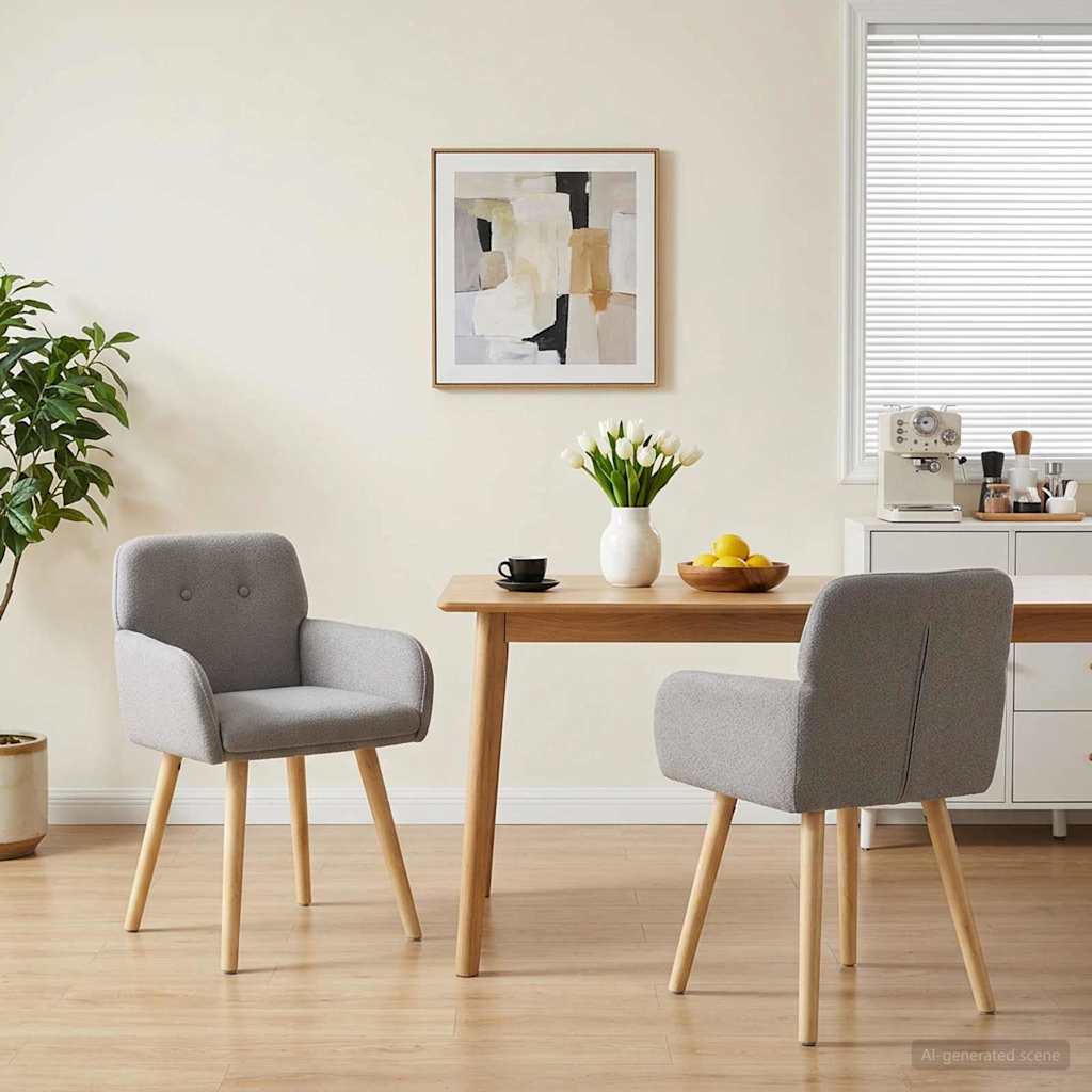 vidaXL Eettafelstoelen 4 pcs Bouclé Lichtgrijs 59 x 57 x 85 cm