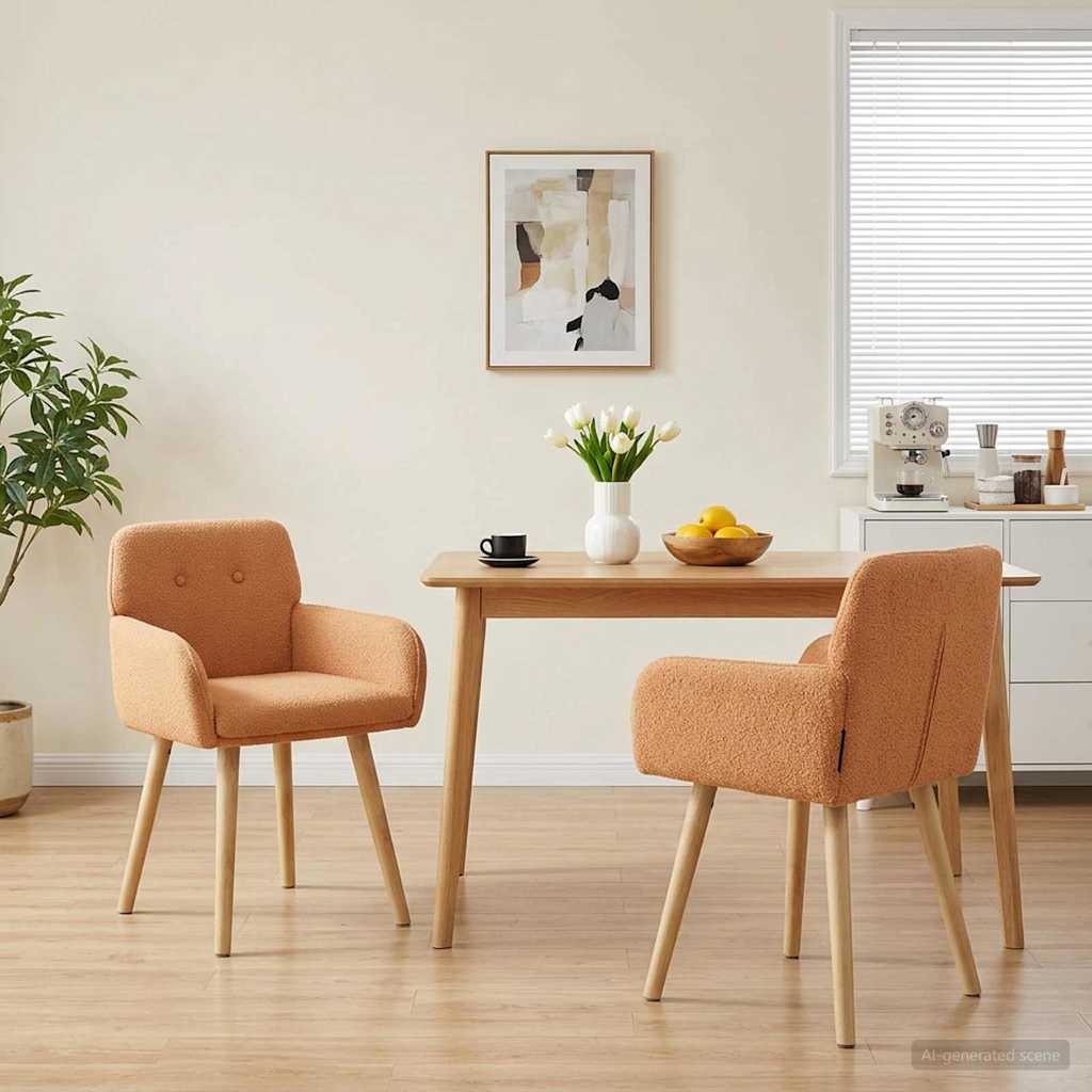 vidaXL Eettafelstoelen 4 pcs Bouclé Lichtgrijs 59 x 57 x 85 cm