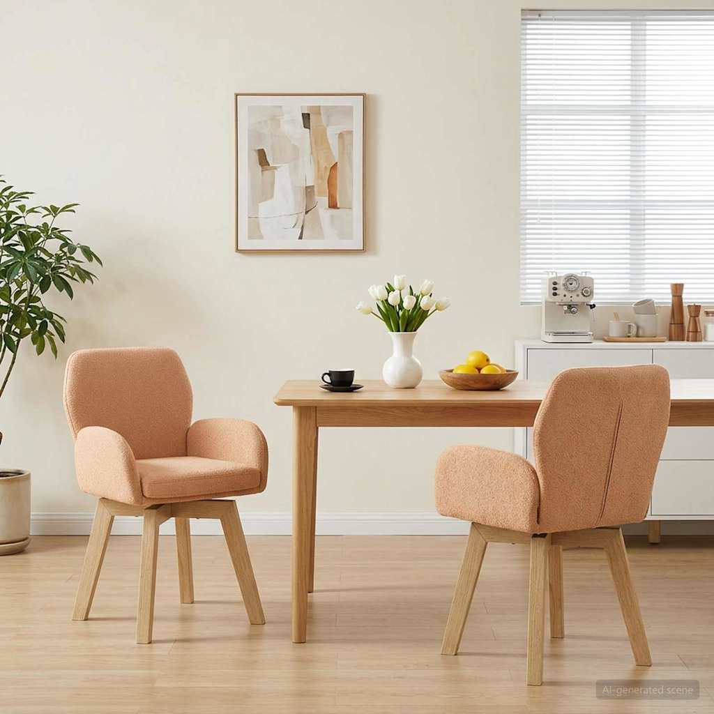 vidaXL Draai Eetstoelen 4 pcs Bouclé Lichtgrijs 54 x 58 x 87 cm