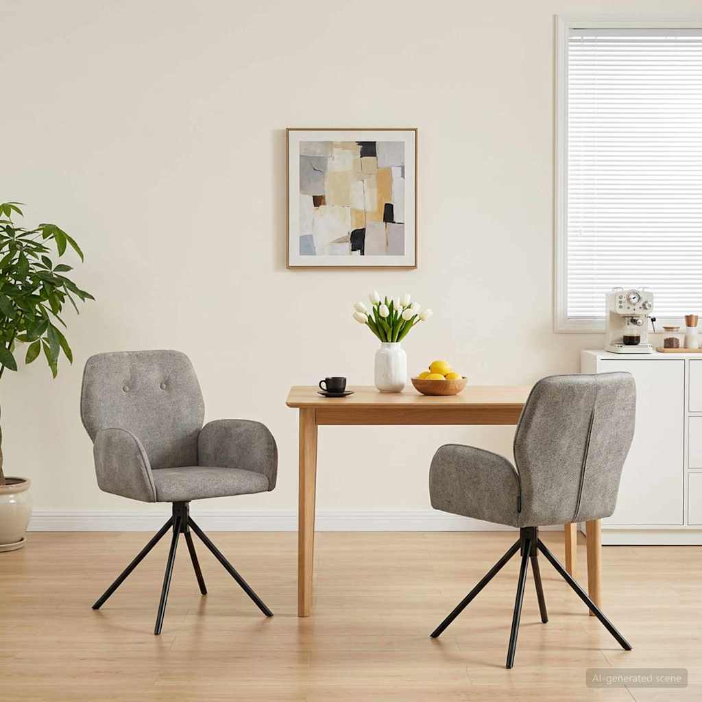 vidaXL Draai Eetstoelen 4 pcs Nep Suede Leer Bruin 54 x 55 x 86 cm