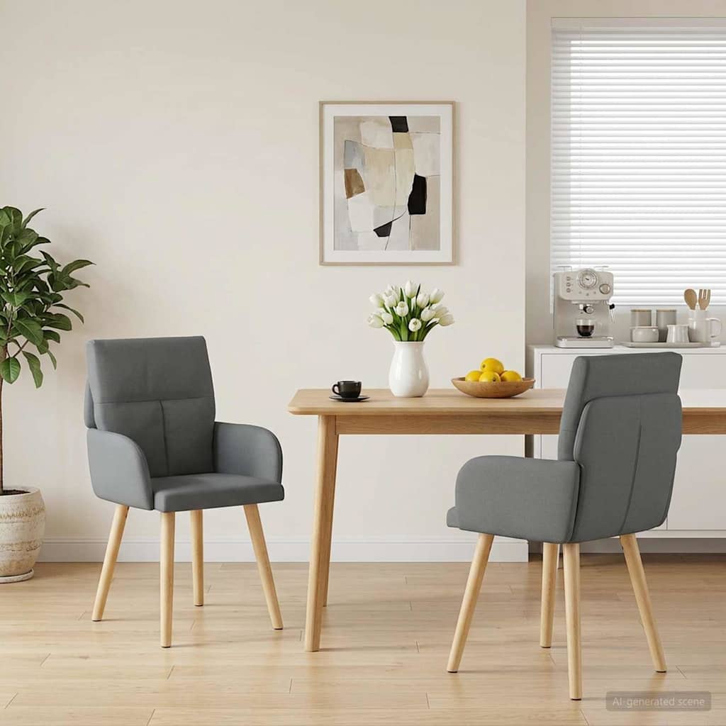 vidaXL Eettafelstoelen 4 pcs Stof Lichtgrijs 60 x 56 x 96 cm