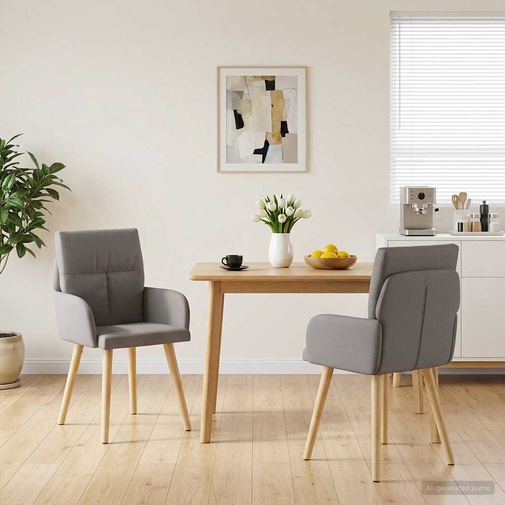vidaXL Eettafelstoelen 4 pcs Stof Lichtgrijs 60 x 56 x 96 cm