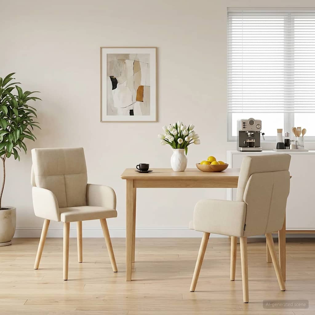 vidaXL Eettafelstoelen 4 pcs Stof Lichtgrijs 60 x 56 x 96 cm
