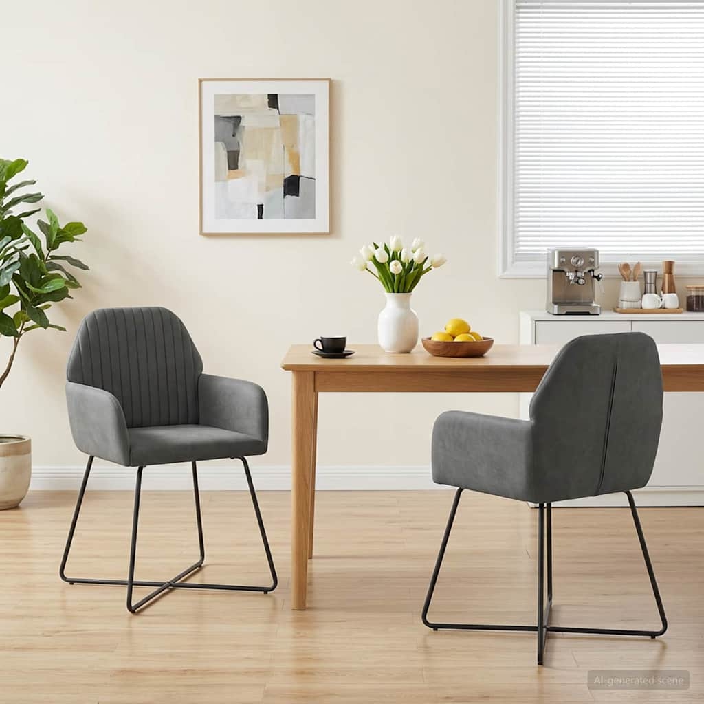 vidaXL Eettafelstoelen 4 pcs fluweel Lichtgrijs 55 x 50 x 84 cm