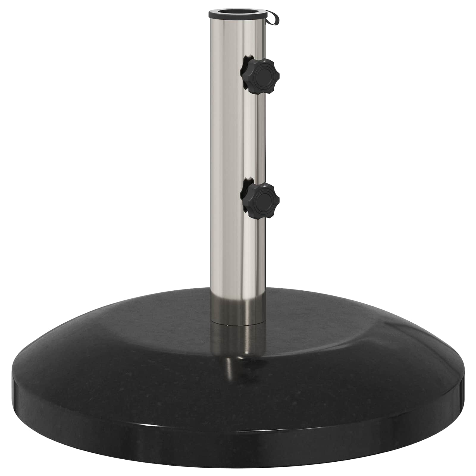 vidaXL Parasolvoet voor 40-50 mm paal 26.75 kg Zwart Graniet en RVS
