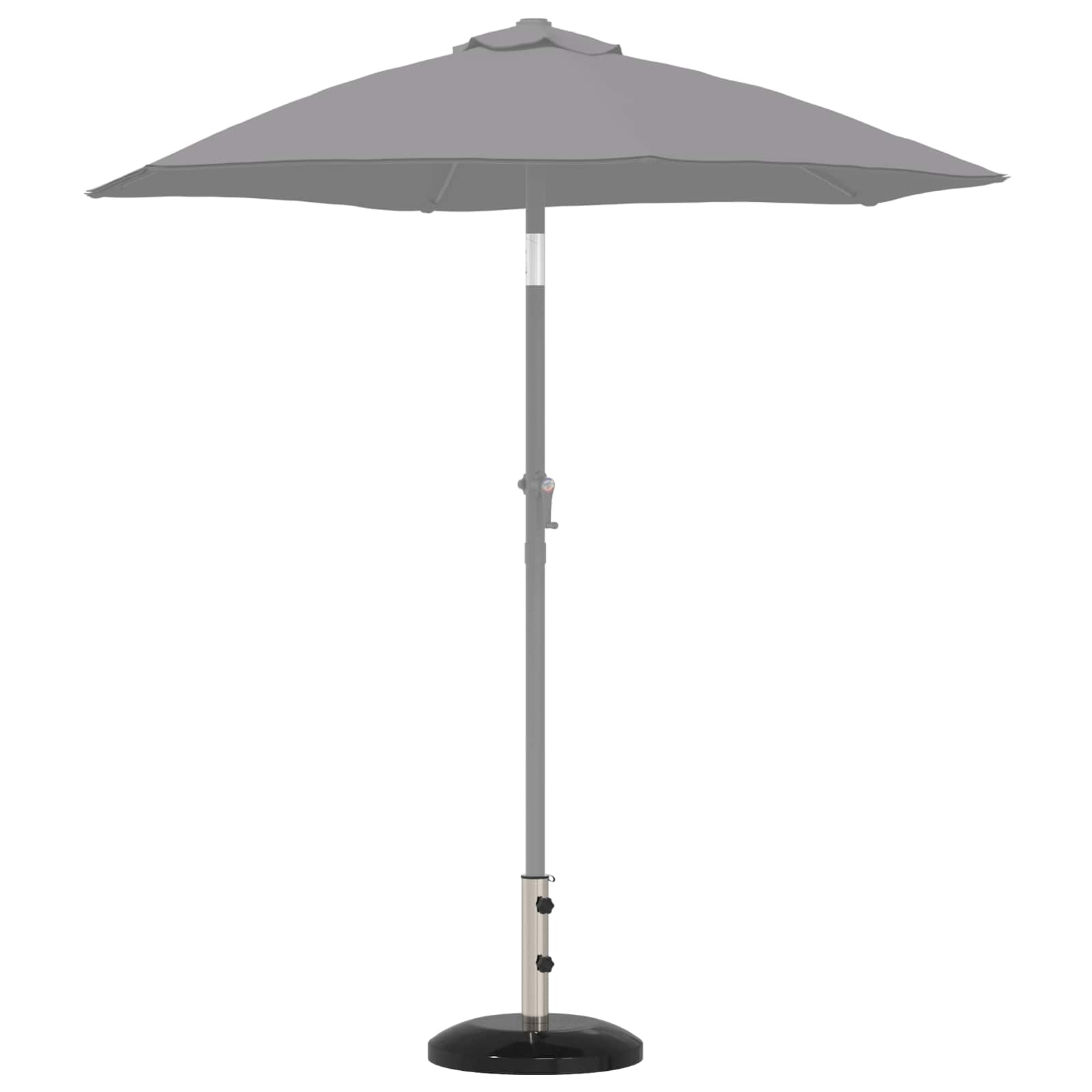 vidaXL Parasolvoet voor 40-50 mm paal 26.75 kg Zwart Graniet en RVS