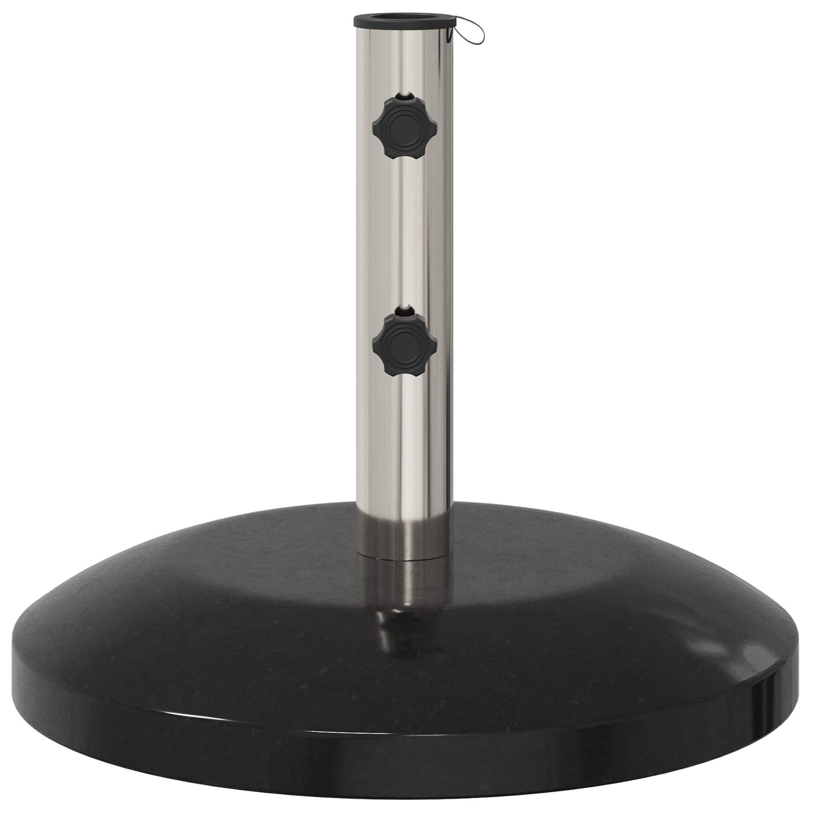 vidaXL Parasolvoet voor 40-50 mm paal 26.75 kg Zwart Graniet en RVS