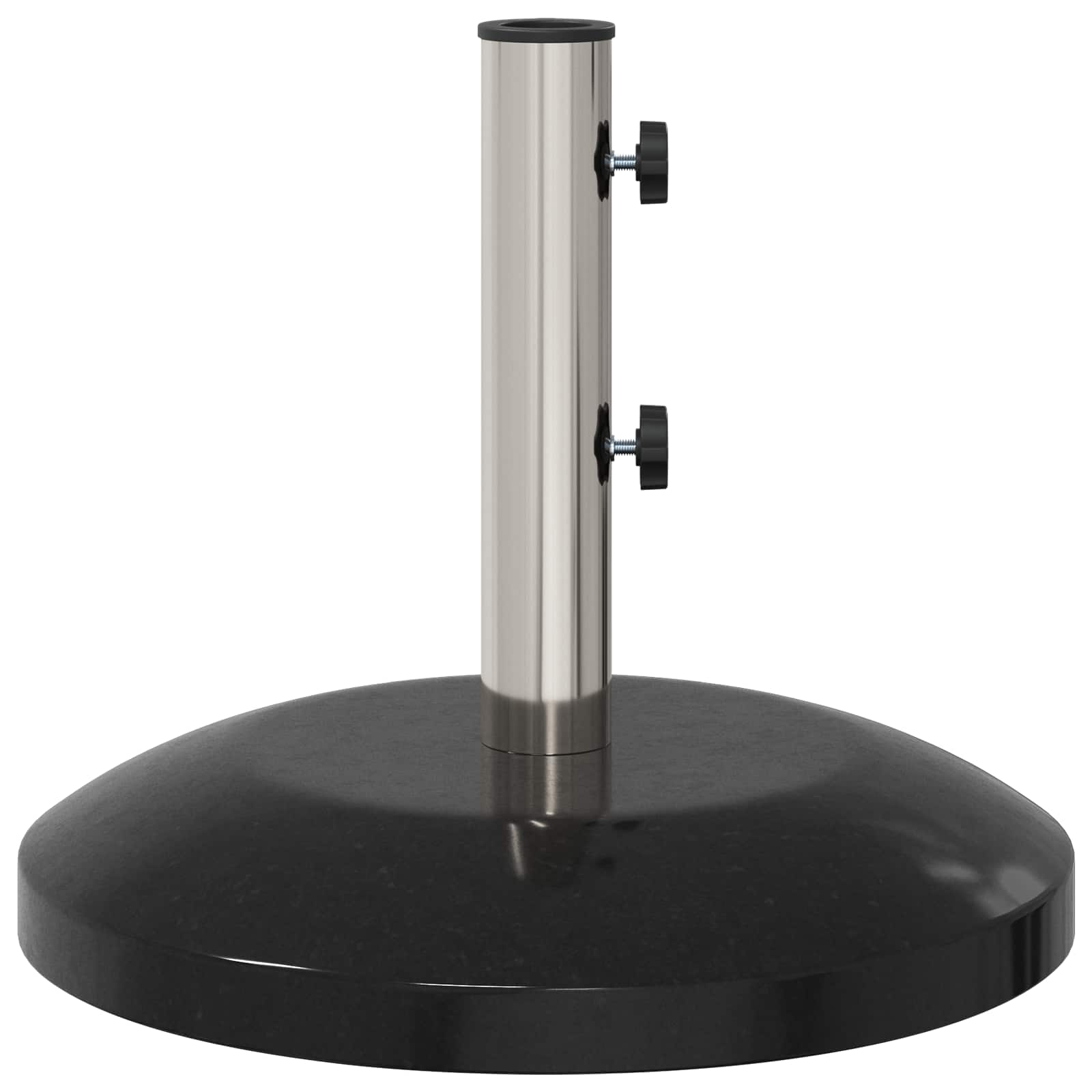 vidaXL Parasolvoet voor 40-50 mm paal 26.75 kg Zwart Graniet en RVS