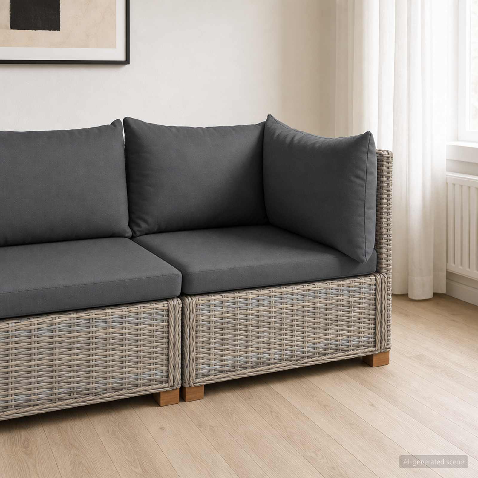 vidaXL Hoekbank met kussens GENDT Natuurlijk rattan Naturel