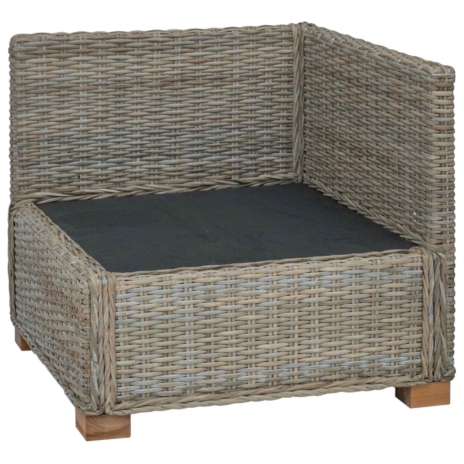 vidaXL Hoekbank met kussens GENDT Natuurlijk rattan Naturel