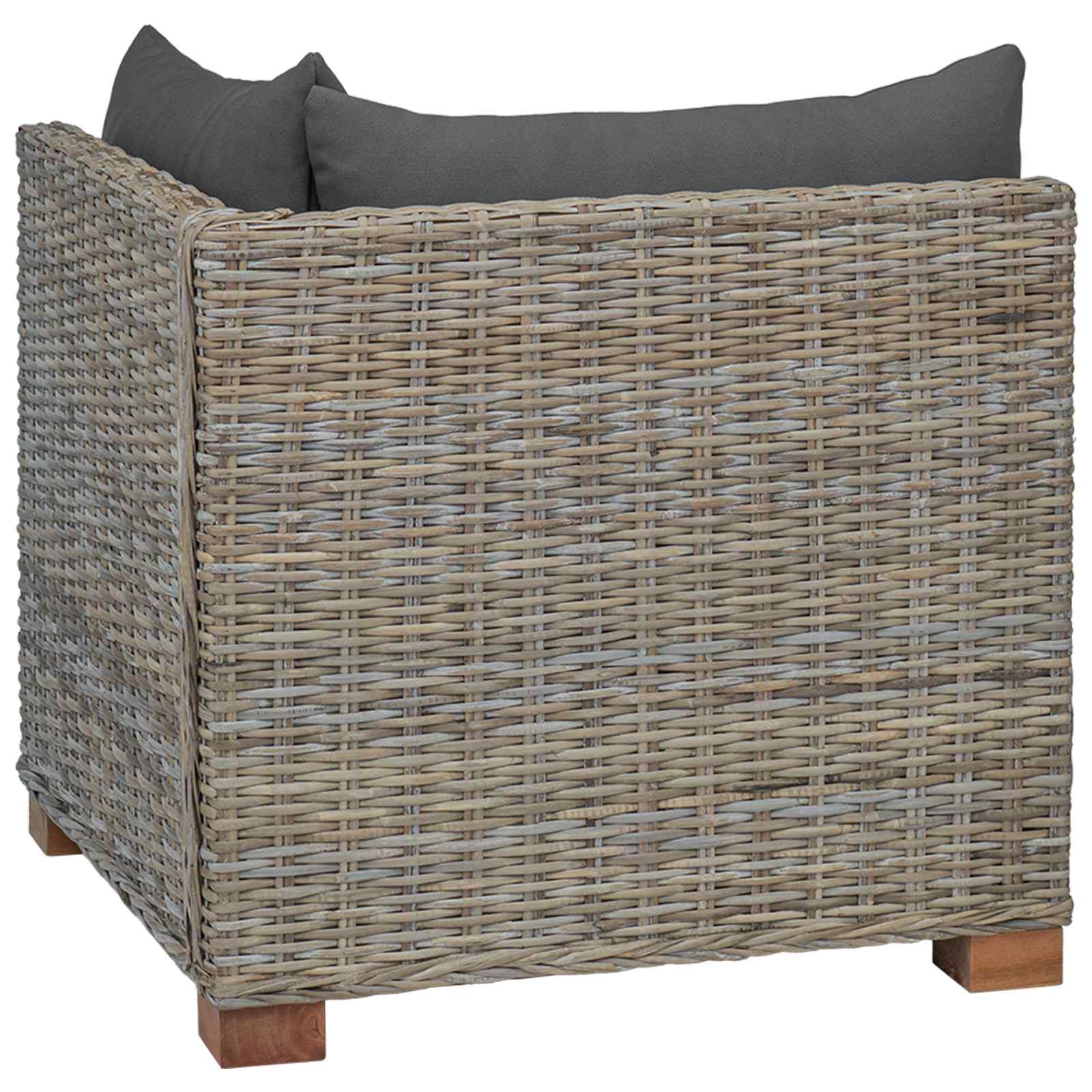vidaXL Hoekbank met kussens GENDT Natuurlijk rattan Naturel