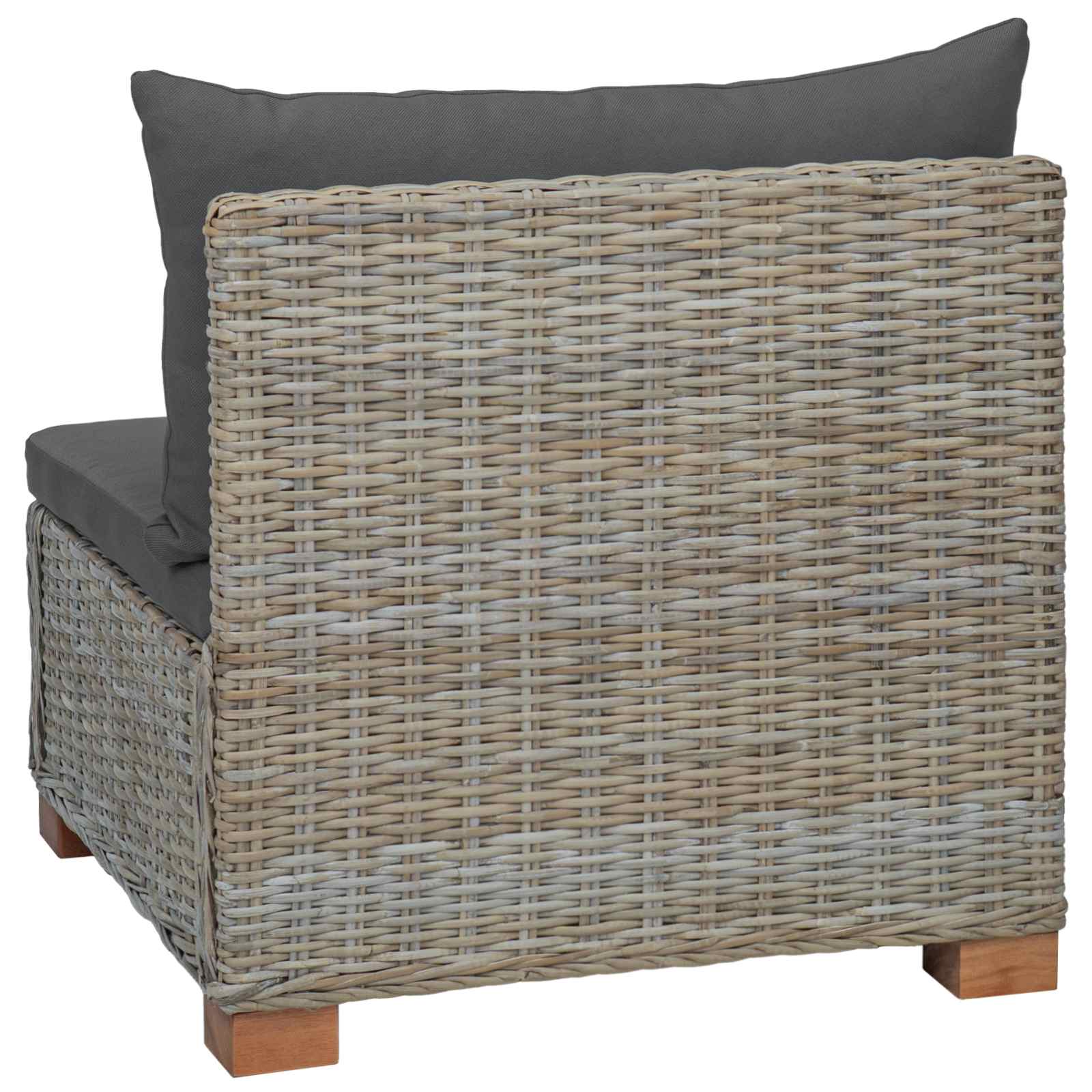 vidaXL Middelgrote Bank met Kussens GENDT Natuurlijk rattan Naturel